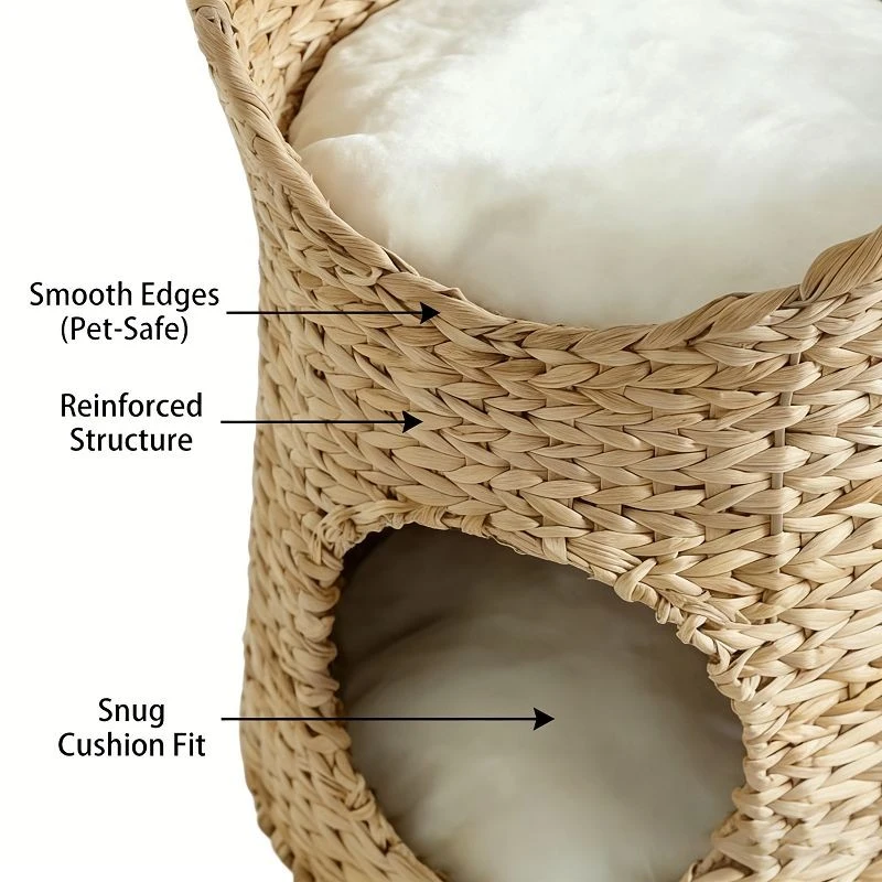 Hand-made Round Water Hyacinth Cat Bed/pet Bed best