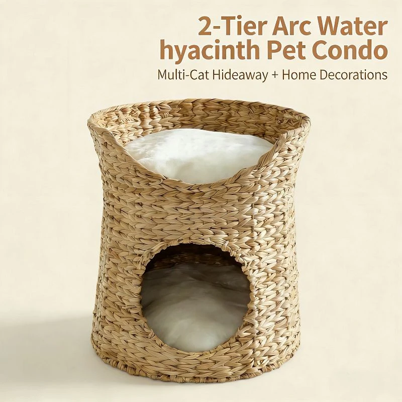 Hand-made Round Water Hyacinth Cat Bed/pet Bed suppliers
