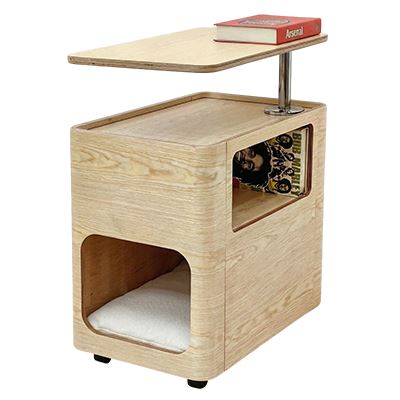 Mid-Century Modern Wood Cat House